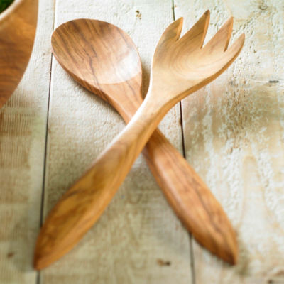 Olive Wood Salad Servers