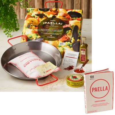 Mini Paella Kit in a Wooden Gift Box with PAELLA Cookbook