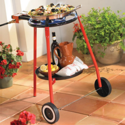 Paella Burner with Rolling Stand with FREE 17 inch Pan