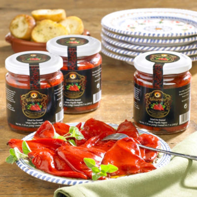 Wood-Fire Roasted Piquillo Peppers from Lodosa (3 Jars)