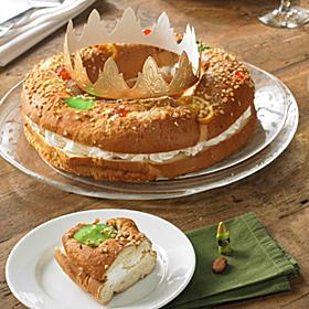 Roscón de Reyes Cake with Cream Filling