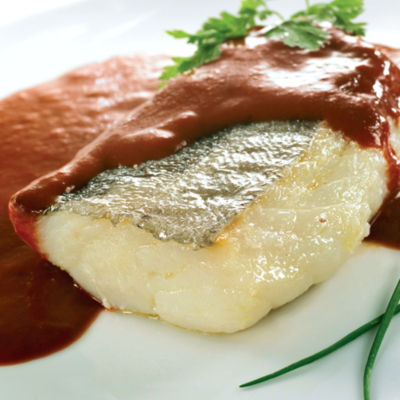Bacalao a la Vizcaina - Cod Fillet with Biscayne Sauce