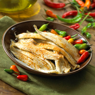 Boquerones Mild White Anchovies with Hot Pepper by Lorea (2 Trays)
