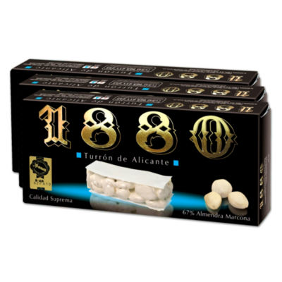 Crunchy Alicante Almond Turron Candy by '1880' (3 Boxes)