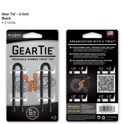 Nite Ize Gear Tie 2 Pack - 6in