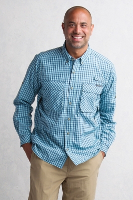 Ex Officio Mens Crosswind Macro Plaid Long Sleeve Shirt