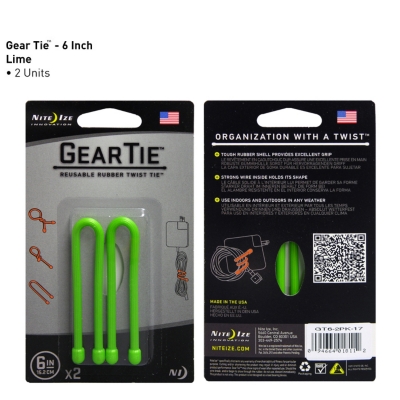 Nite Ize Gear Tie 6in 2pk