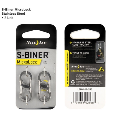 Nite Ize S Biner MicroLock Steel 2 pk