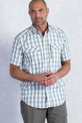 Ex Officio Mens Lodestone Plaid Short Sleeve Shirt