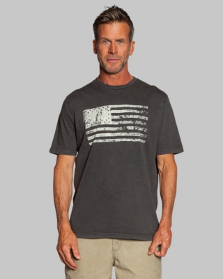 True Grit Mens Vintage American Flag Tee