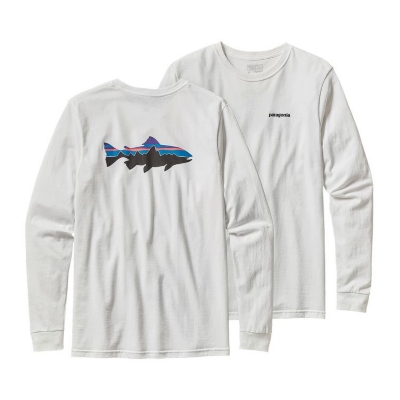 Patagonia Mens Long Sleeved Fitz Roy Trout Cotton T Shirt