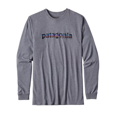 Patagonia Mens LS '73 Text Logo Cotton/Poly Responsibili Tee