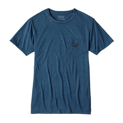 Patagonia Mens 73 Logo Recycled Poly Pocket Responsibili Tee