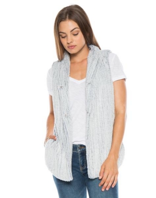 Dylan Womens Vintage Faded Snap Front Vest
