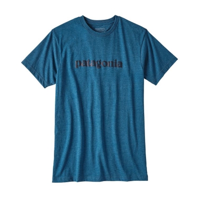 Patagonia Mens Text Logo Cotton/Poly Tee