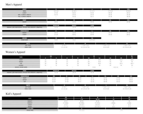 size chart