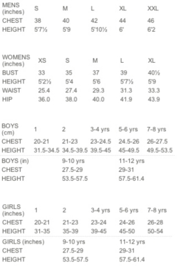 size chart