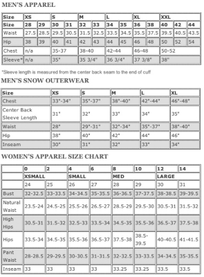 size chart