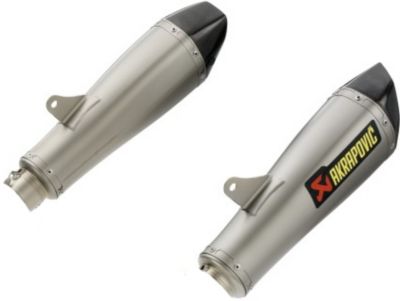 AKRAPOVIC EVOLUTION SLIP-ON FOR AKRAPOVIC HEADERS - TITANIUM DUAL OVAL