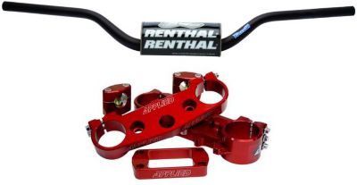 APPLIED FACTORY CLAMP SET WITH RENTHAL FAT BAR COMBO -  Dirt Bike Bar And Clamp Combos 