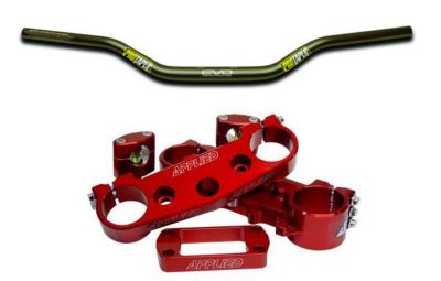 APPLIED FACTORY CLAMP SET WITH PRO TAPER EVO HANDLEBAR COMBO -  Dirt Bike Bar And Clamp Combos 