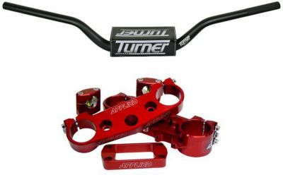 APPLIED FACTORY CLAMP SET WITH TURNER OVERSIZED HANDLEBAR COMBO -  Dirt Bike Bar And Clamp Combos 