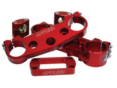 APPLIED FACTORY CLAMP SET, SOLID BAR MOUNTS, 30mm OFFSET, RED