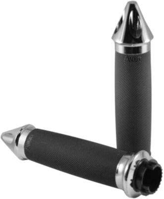 AVON CRUISER CUSTOM CONTOUR CHROME GRIPS WITH SPIKED END CAP