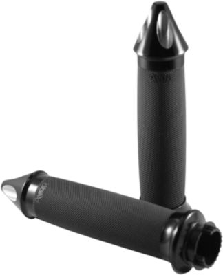 AVON CRUISER CUSTOM CONTOUR BLACK ANODIZED GRIPS WITH SPIKED END CAP