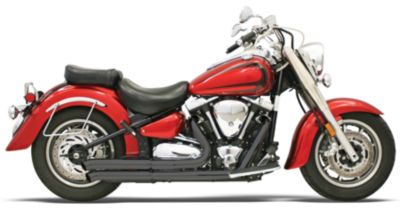 BASSANI XHAUST PRO STREET TURN OUTS - BLACK -  Metric Cruiser Full Exhaust Systems  