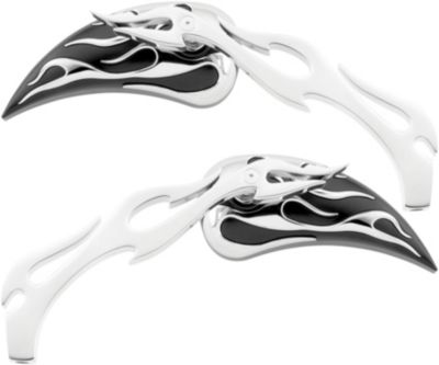 BIKER'S CHOICE TEARDROP FLAME MIRRORS