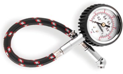 BIKEMASTER DIAL TYPE AIR PRESSURE TIRE GAUGE WITH HOSE - 0-60 PSI - 