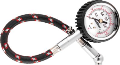 BIKEMASTER DIAL TYPE AIR PRESSURE TIRE GAUGE WITH HOSE - 0-15 PSI -  Motorcycle Tires & Wheels 