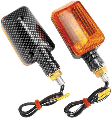 BIKEMASTER UNIVERSAL MINI STALK CARBON MINI MARKER LIGHTS -  Motorcycle Accent Lighting 