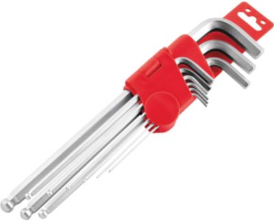 BIKEMASTER 9-PIECE LONG BALL END HEX WRENCH SET AND HOLDER -  Motorcycle Accessories 