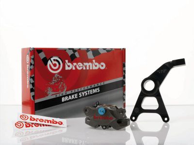 BREMBO SUPER SPORT BILLET REAR CALIPER KIT WITH BRACKET FOR MARCHESINI WHEELS - 