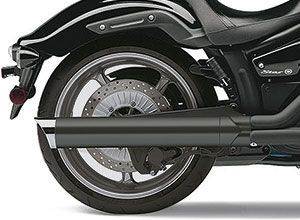 COBRA SCALLOPED TIP SLIP-ON EXHAUST - BLACK -  Metric Cruiser Slip On Exhaust Systems 