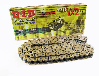 DID 520 VX2 X-RING CHAIN - 100 LINK GOLD / BLACK -  ATV Drive 