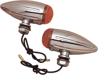 DRAG SPECIALTIES BALL MILLED CHROME MARKER LIGHTS - Cruiser Accent Lighting