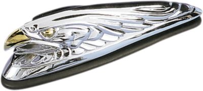 DRAG SPECIALTIES EAGLE HEAD FENDER ORNAMENT WITH GOLD EYES - Cruiser Fender Accessories