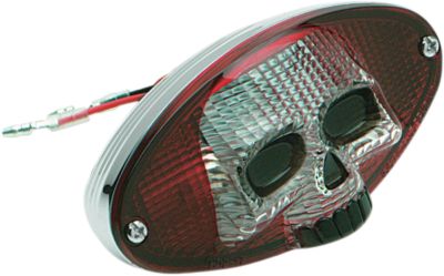 DRAG SPECIALTIES 3-D TAILLIGHT WITH SKULL FACE - Cruiser Tail Lights