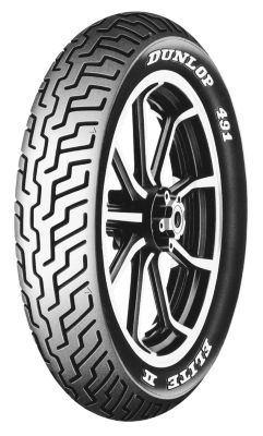 DUNLOP 491 ELITE II RAISED WHITE LETTER FRONT TIRE - MR90-18 - Dunlop Parts & Gear