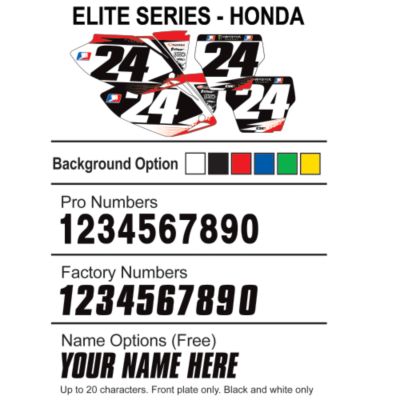 FACTORY EFFEX DX1 BACKGROUNDS ELITE- HONDA -  Custom Motocross Dirt Bike Graphics 
