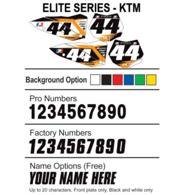FACTORY EFFEX DX1 BACKGROUNDS ELITE - KTM -  Custom Motocross Dirt Bike Graphics 