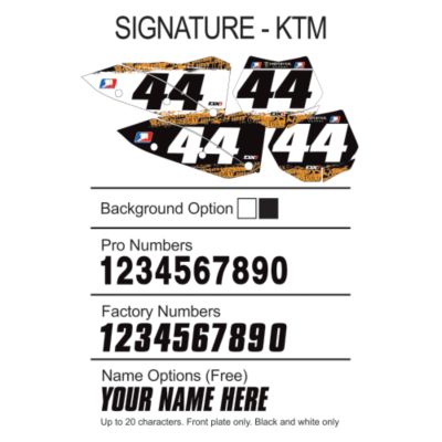 FACTORY EFFEX DX1 BACKGROUNDS SIGNATURE - KTM -  Custom Motocross Dirt Bike Graphics 