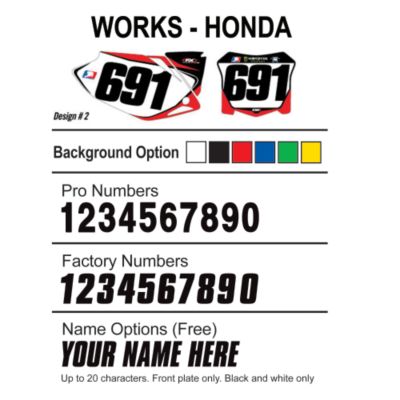 FACTORY EFFEX DX1 BACKGROUNDS WORKS - HONDA -  Custom Motocross Dirt Bike Graphics 