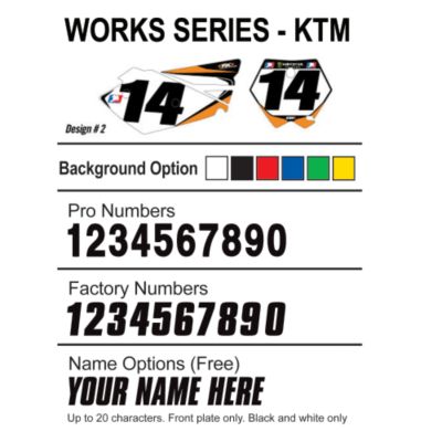 FACTORY EFFEX DX1 BACKGROUNDS WORKS - KTM -  Custom Motocross Dirt Bike Graphics 