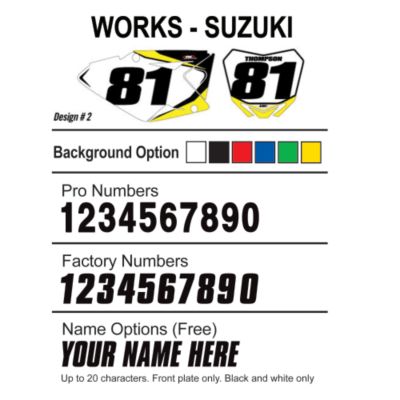 FACTORY EFFEX DX1 BACKGROUNDS WORKS - SUZUKI -  Custom Motocross Dirt Bike Graphics 