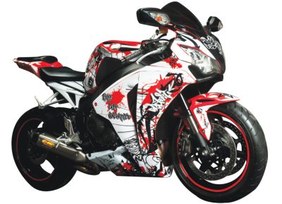 FLU DESIGNS GRAFFITI GRAPHIC KIT WHITE/RED - Motorcycle Parts