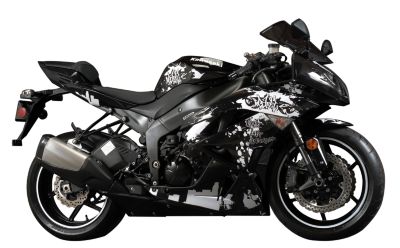 FLU DESIGNS GRAFFITI GRAPHIC KIT BLACK/WHITE - Motorcycle Parts